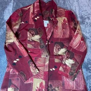 N Touch Blazer Jacket Women’s Burgundy  Size 8